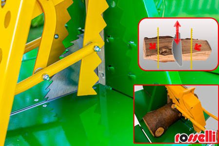 Wood locking system suitable for a stable and perpendicular cut to the log