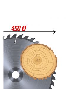 lama circolare Ø 450 capacità di taglio