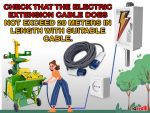 Suitable electric extension cord with cable diameter for log splitter and circular saw Rosselli Snc