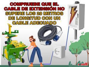 Longitud del cable eléctrico adecuado para sierra circular y rajadora de leña