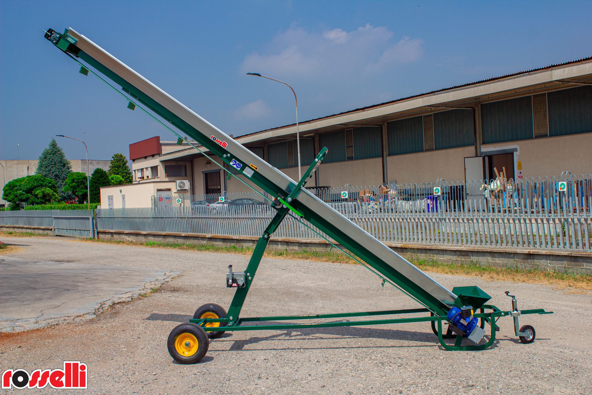 Cinta transportadora ajustable con motor eléctrico