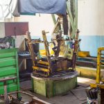 welding robot while welding the circular saw
