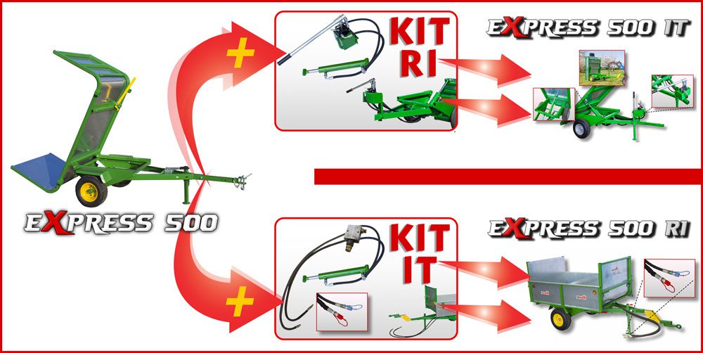 Rimorchio con kit per il ribaltamento Rimorchio con kit per il ribaltamento