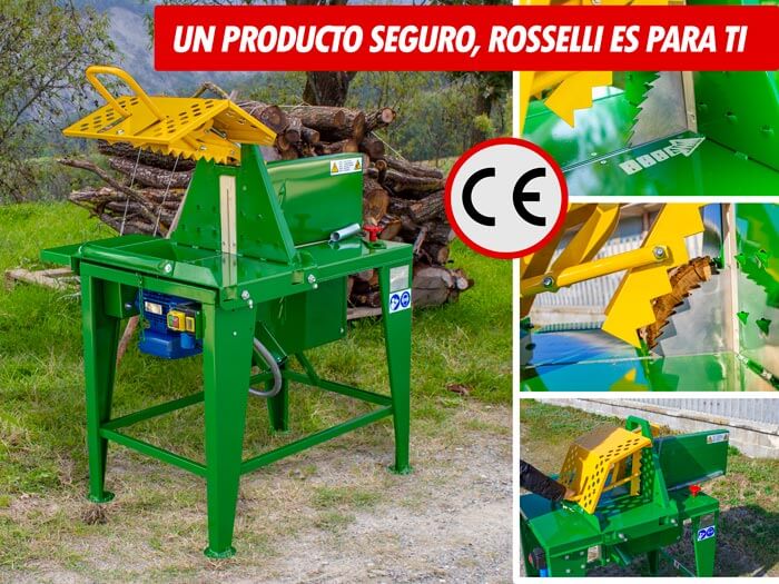 Banco de sierra eléctrico seguro para aserrar madera y leña